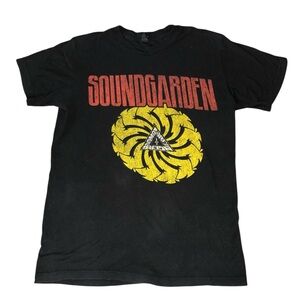 Soundgarden Black Graphic T-Shirt Mens Medium 100% Cotton
